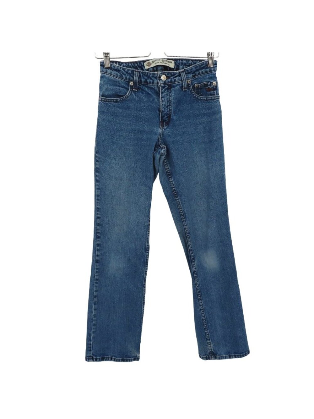 Harley Davidson Motorcycle Women 2 Bootcut Blue Denim Jean Pants Cotton Blend